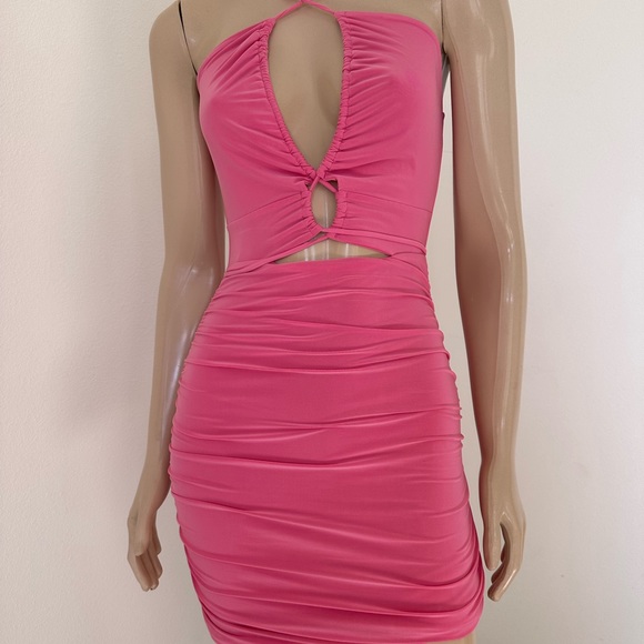 Light pink stretchy dress size S used - Picture 3 of 7